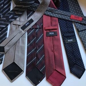 HUGO,  BOSS  5 skinny silk ties, 1 silk &Cashmere blend Made in Italy 🇮🇹